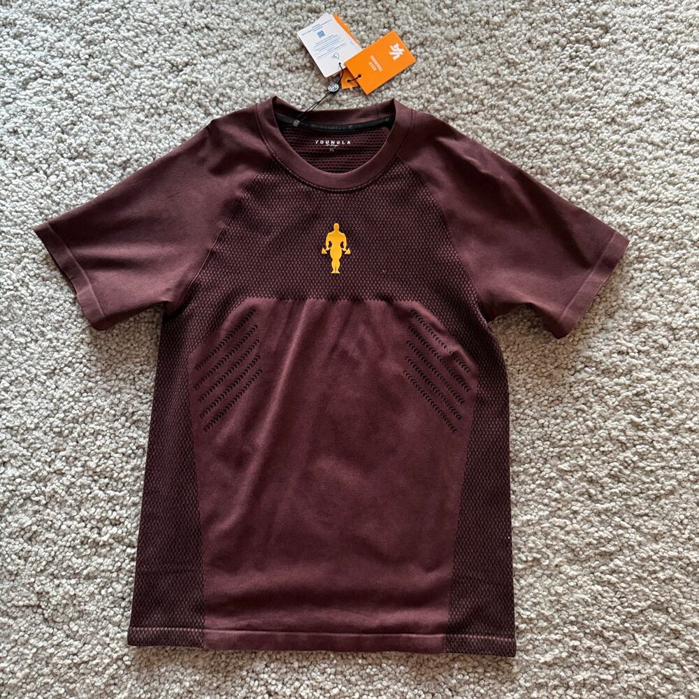 Men's YoungLa 4286 Gold's IronLegacyCompressionTees, NWT, XL, Burgundy